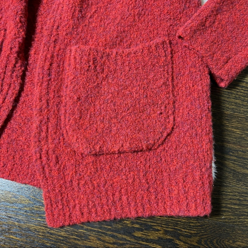 Nwt Allude Wool Blend Rusty Red Open Front Knit C… - image 3